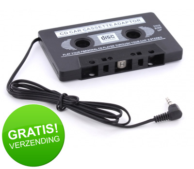 Koopjessite - Cassette adapter voor CD-/MP3 speler (3,5 mm audio jack) Koopjessite - Cassette adapter voor CD-/MP3 speler (3,5 mm audio jack)
