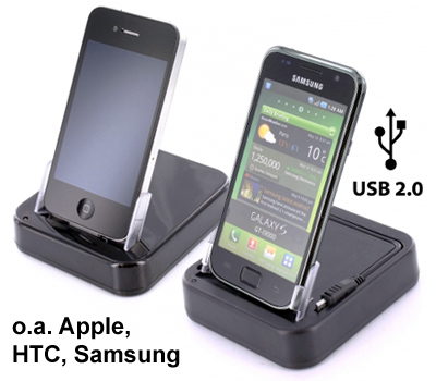 Koopjessite - Cradle (laad-station) voor diverse smartphones Koopjessite - Cradle (laad-station) voor diverse smartphones