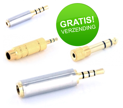 Koopjessite - Diverse audio adapters - Gold plated Koopjessite - Diverse audio adapters - Gold plated