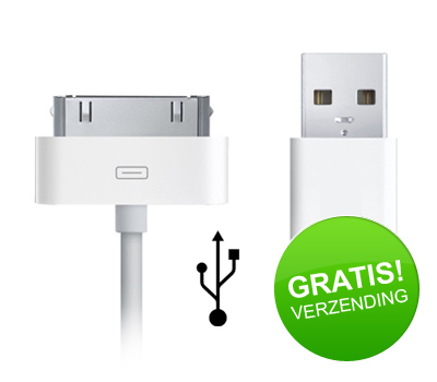 Koopjessite - Dockconnector-naar-USB-kabel voor Apple iPhone, iPod of iPad Koopjessite - Dockconnector-naar-USB-kabel voor Apple iPhone, iPod of iPad