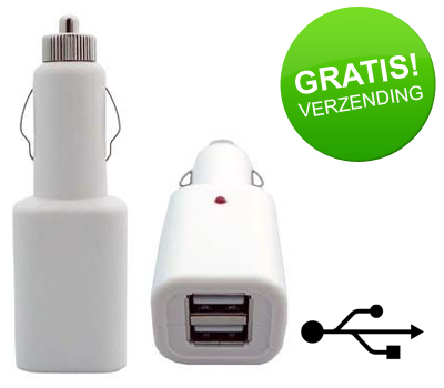 Koopjessite - Dual USB autolader (12/24V - 1A output) Koopjessite - Dual USB autolader (12/24V - 1A output)
