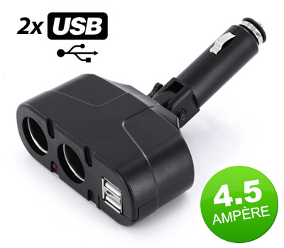 Koopjessite - Duo Sigarettenaansteker lader met 2x USB aansluiting Koopjessite - Duo Sigarettenaansteker lader met 2x USB aansluiting