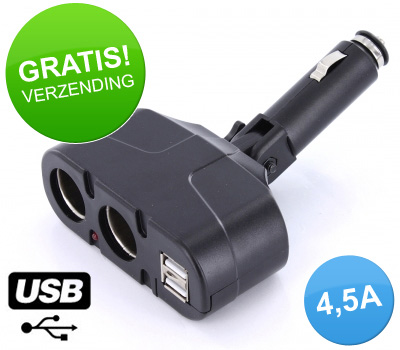 Koopjessite - Duo Sigarettenaansteker Lader met Duo USB aansluiting Koopjessite - Duo Sigarettenaansteker Lader met Duo USB aansluiting