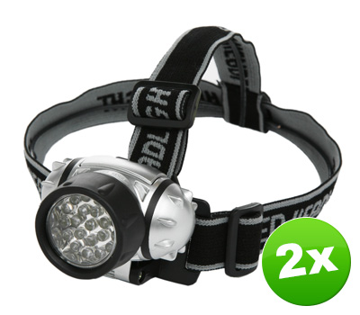 Koopjessite - Duo-pack: LED-lamp met hoofdband