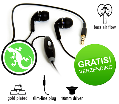 Koopjessite - Gecko Trance XD: In-ear stereo headset met remote (3,5 mm)