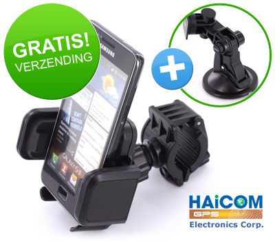 Koopjessite - Haicom Universele Houder: Bike kit met GRATIS zuignap Koopjessite - Haicom Universele Houder: Bike kit met GRATIS zuignap