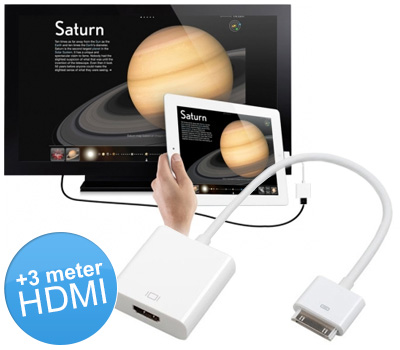 Koopjessite - HDMI Adapter voor Apple iPhone en iPad (+3 meter HDMI-kabel) Koopjessite - HDMI Adapter voor Apple iPhone en iPad (+3 meter HDMI-kabel)