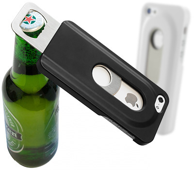 Koopjessite - iPhone 5/5S hoesje met Bieropener (zwart of wit)