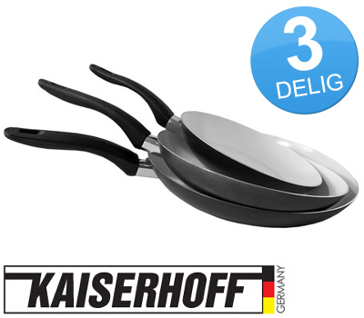Koopjessite - Kaiserhoff Keramische Pannenset (3-delig) Koopjessite - Kaiserhoff Keramische Pannenset (3-delig)