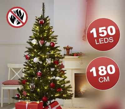 Koopjessite - Kerstboom met LED verlichting en metalen voet Koopjessite - Kerstboom met LED verlichting en metalen voet