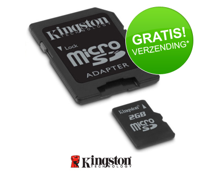 Koopjessite - Kingston 2 GB microSD met SD Adapter Koopjessite - Kingston 2 GB microSD met SD Adapter