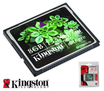 Koopjessite - Kingston CompactFlash 8GB Elite Pro 133X Koopjessite - Kingston CompactFlash 8GB Elite Pro 133X