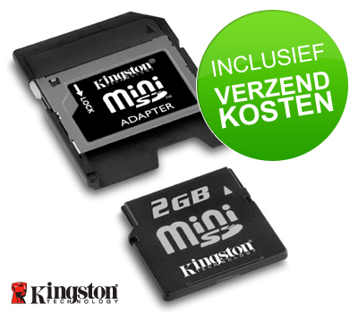 Koopjessite - Kingston Mini SD 2GB Card + SD Adapter Koopjessite - Kingston Mini SD 2GB Card + SD Adapter