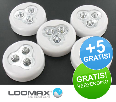 Koopjessite - Loomax Click LEDs (5 Pack) + 5 GRATIS Click LEDs