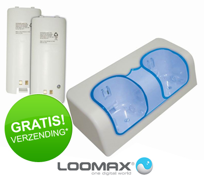Koopjessite - Loomax Wii Charger Station LMHH-WA800G1 incl. 2x Batterij Pack Koopjessite - Loomax Wii Charger Station LMHH-WA800G1 incl. 2x Batterij Pack