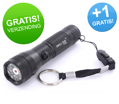 Koopjessite - Metal Flash Light met 7-LED en Laser +1 GRATIS!