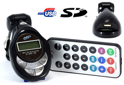 Koopjessite - Mobile FM Transmitter MP3/SD Koopjessite - Mobile FM Transmitter MP3/SD
