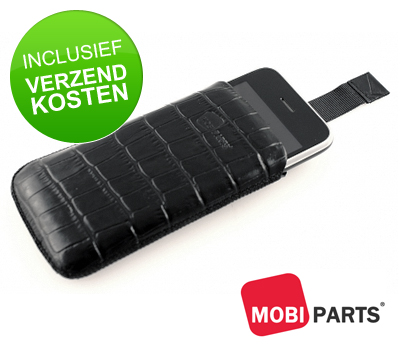Koopjessite - Mobiparts CROCO Pouch voor Apple iPhone 3G/3GS Black Koopjessite - Mobiparts CROCO Pouch voor Apple iPhone 3G/3GS Black