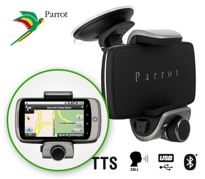Koopjessite - Parrot Minikit Smart - Bluetooth Carkit met universele autohouder Koopjessite - Parrot Minikit Smart - Bluetooth Carkit met universele autohouder