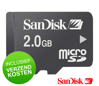 Koopjessite - SanDisk microSD 2 GB Koopjessite - SanDisk microSD 2 GB