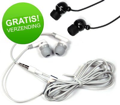 Koopjessite - Sinterklaas 4 daagse: In-ear stereo headset (3,5 mm) - Wit en zwart beschikbaar!