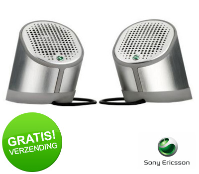 Koopjessite - Sony Ericsson MPS-100 Portable Speakerset - Zilver Koopjessite - Sony Ericsson MPS-100 Portable Speakerset - Zilver