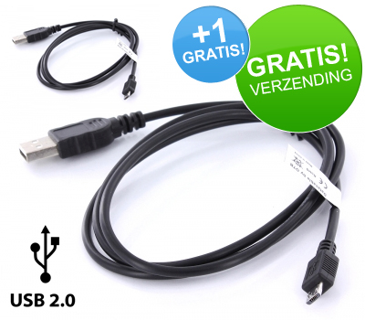 Koopjessite - USB naar Micro USB Kabel (1 meter USB 2.0) + 1 GRATIS! Koopjessite - USB naar Micro USB Kabel (1 meter USB 2.0) + 1 GRATIS!