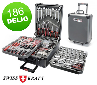 Koopjessite - Vaderdag tip: SWISS KRAFT 186-delige Klusserstrolley Koopjessite - Vaderdag tip: SWISS KRAFT 186-delige Klusserstrolley