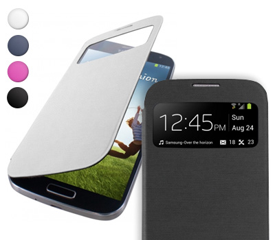 Koopjessite - Venster Hoesje voor Samsung Galaxy S4 of S4 Mini (diverse kleuren) Koopjessite - Venster Hoesje voor Samsung Galaxy S4 of S4 Mini (diverse kleuren)