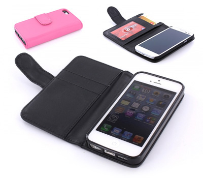 Koopjessite - Wallet Case voor iPhone 5 - Diverse kleuren (ook voor iPhone 4/4S en Galaxy S3)