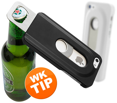 Koopjessite - WK-TIP : iPhone 5/5S Case met Bieropener (zwart of wit) Koopjessite - WK-TIP : iPhone 5/5S Case met Bieropener (zwart of wit)