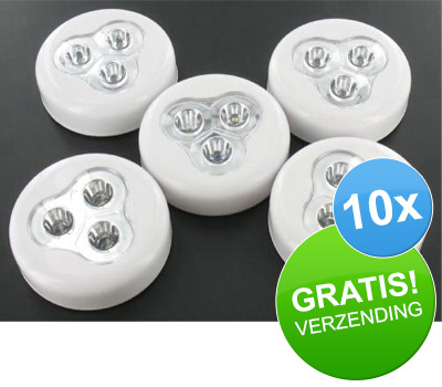 Koopjessite - Zelfklevende Click LED (10-pack) Koopjessite - Zelfklevende Click LED (10-pack)