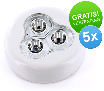 Koopjessite - Zelfklevende Click LED (5-pack)