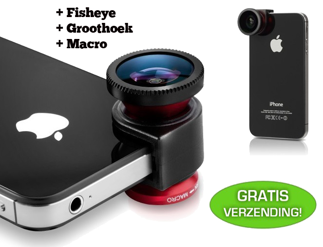 Lifestyle Deal - 3 In 1 Lens Voor De Iphone 4/4S Of 5