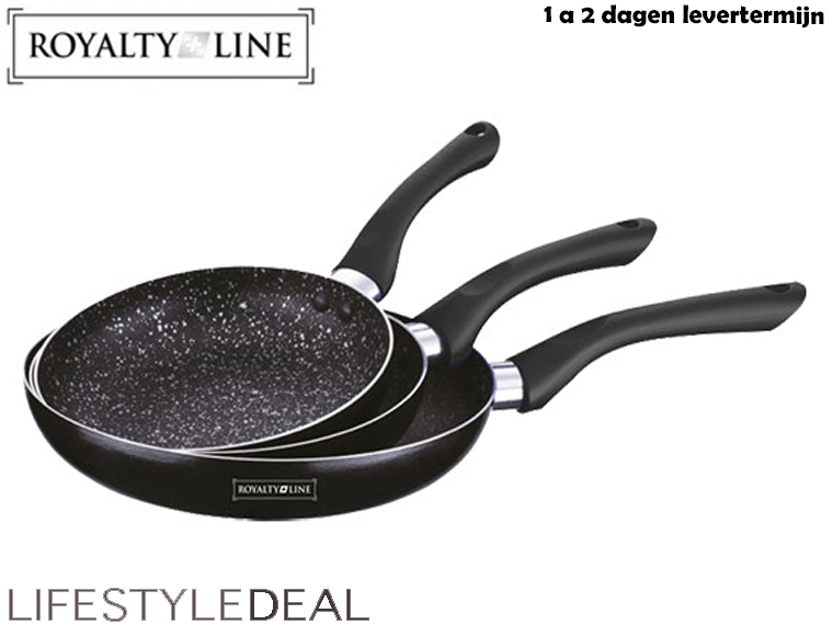 Lifestyle Deal - 3-Delige Pannenset Met Marmercoating