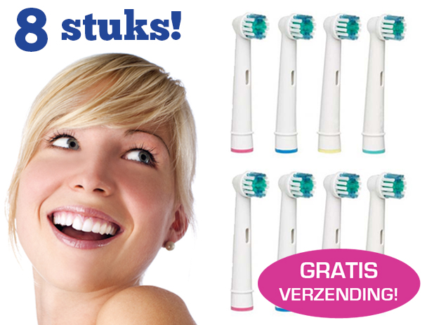 Lifestyle Deal - 8 X Opzetborstel Voor Oral B Tandenborstels