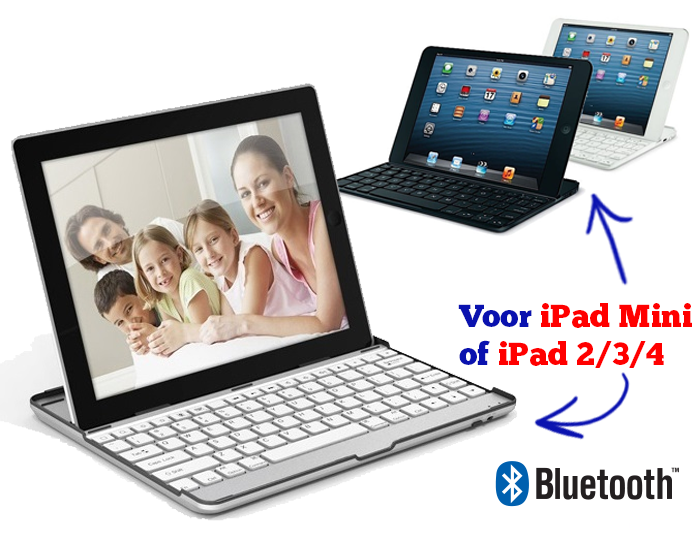 Lifestyle Deal - Aluminium Toetsenbord / Case Voor Ipad 2 / 3 / 4 Of Ipad Mini