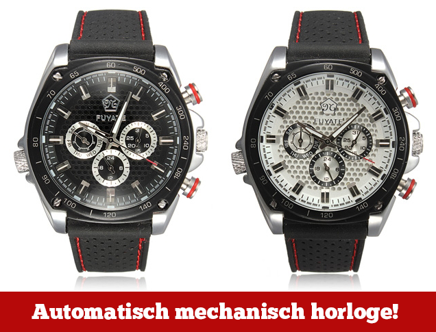 Lifestyle Deal - Automatisch Mechanisch Horloge Met Carbon-look Wijzerplaat In 2 Kleuren Lifestyle Deal - Automatisch Mechanisch Horloge Met Carbon-look Wijzerplaat In 2 Kleuren