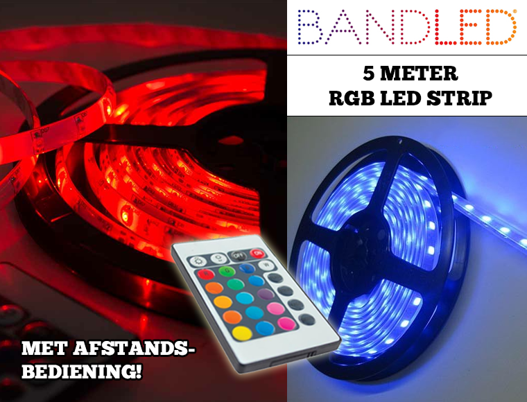 Lifestyle Deal - Bandled ® 5 Meter Multicolor Led-strip Met Afstandsbediening