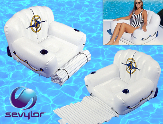 Lifestyle Deal - Comfortabele Sevylor Nautical Opblaasbare Drijfstoel Voor In Het Zwembad