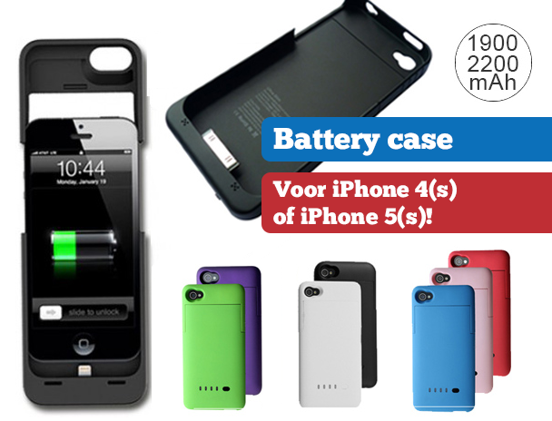 Lifestyle Deal - Compacte Battery Case Voor Iphone 4(S) Of 5(S) In 7 Kleuren Lifestyle Deal - Compacte Battery Case Voor Iphone 4(S) Of 5(S) In 7 Kleuren