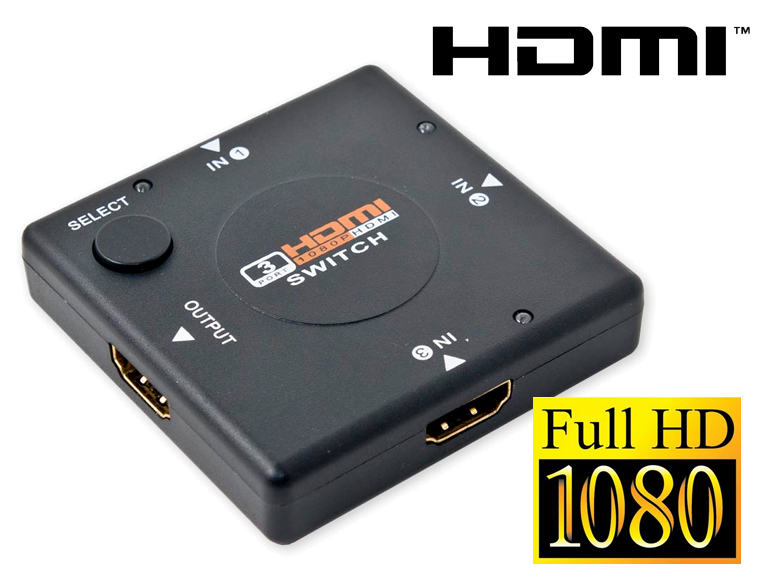 Lifestyle Deal - Compacte Hdmi-switch Met 3 Ingangen