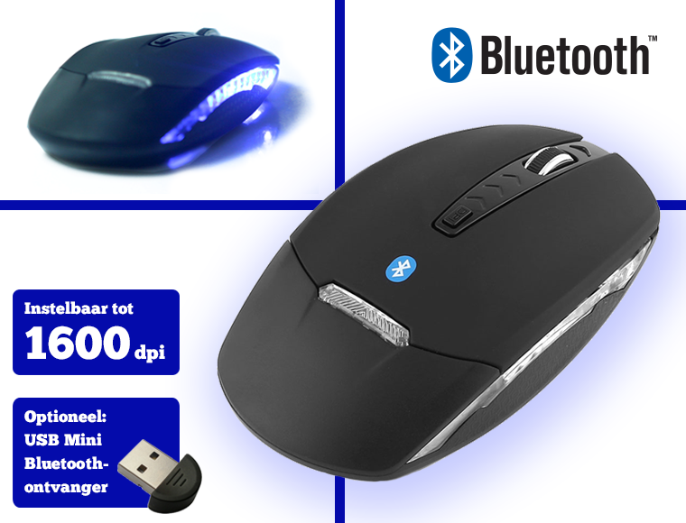 Lifestyle Deal - Draadloze Bluetooth Optische Muis Met Instelbare Dpi En Led-verlichting Lifestyle Deal - Draadloze Bluetooth Optische Muis Met Instelbare Dpi En Led-verlichting