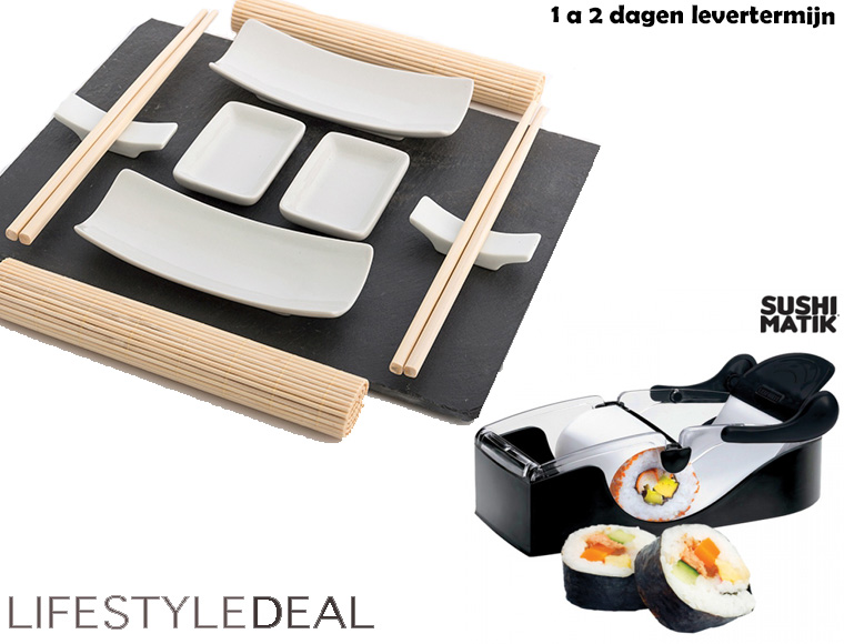 Lifestyle Deal - Exclusief Sushi Set Voor 2, Met Sushi Maker! Lifestyle Deal - Exclusief Sushi Set Voor 2, Met Sushi Maker!