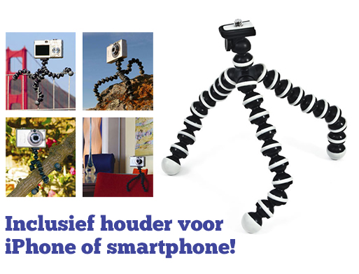 Lifestyle Deal - Flexibel Mini Statief + Houder Voor Smartphone