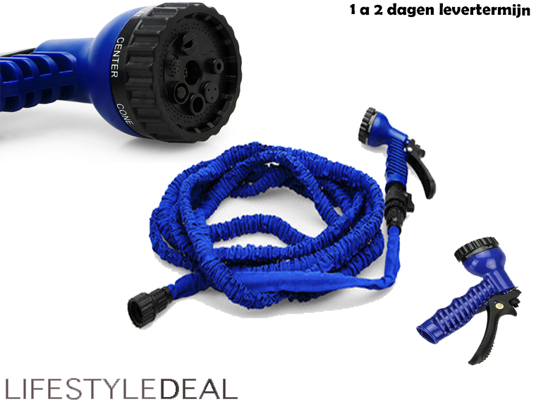 Lifestyle Deal - Flexibele Tuinslang - Magic Hose 30 Meter - Blauw Lifestyle Deal - Flexibele Tuinslang - Magic Hose 30 Meter - Blauw