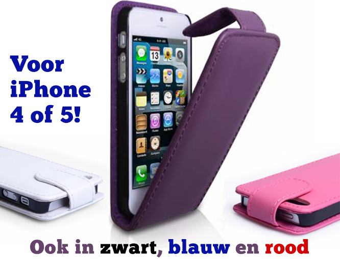 Lifestyle Deal - Flip Case Voor Iphone 4/4S Of 5 In Diverse Kleuren Lifestyle Deal - Flip Case Voor Iphone 4/4S Of 5 In Diverse Kleuren
