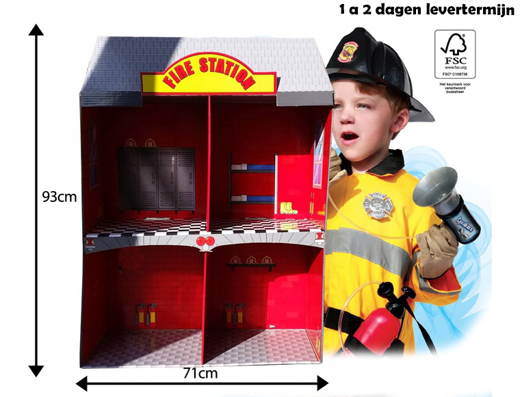 Lifestyle Deal - Kartonnen Brandweer Speelhuis Fire Station