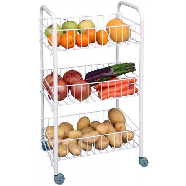 Lifestyle Deal - Keuken Trolley Met 3 Manden Lifestyle Deal - Keuken Trolley Met 3 Manden