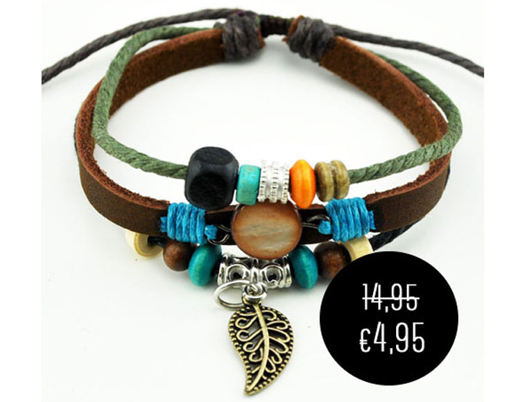 Lifestyle Deal - Leren Armband Ibiza Style Lifestyle Deal - Leren Armband Ibiza Style